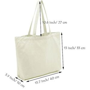 Sac fourre-tout en coton de haute qualité personnalisé avec votre propre logo, sac de shopping en tissu, sac à main en coton - Product Image 4