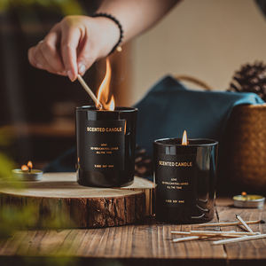 Velas de Cera de Soja Negra Hechas a Mano al por Mayor, Decoración del Hogar, Regalos de Lujo, Aroma Esencial para San Valentín, Diwali, Día del Padre y Bares - Product Image 2