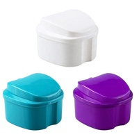 Boîte de rangement pour protège-dents orthodontique, bleu clair, boîte de bain pour prothèse dentaire, plastique PP, option de couleur personnalisée