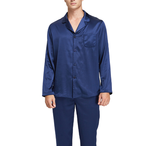 16mm yüksek kalite lüks toptan <span class=keywords><strong>100</strong></span>% ipek pijama erkekler Set iki adet pijama - Product Image 4