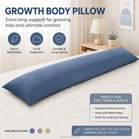 Oreiller long personnalisé avec logo, en mousse à mémoire de forme douce et pelucheuse, pour dormeurs sur le côté et le dos, avec housse en bambou, fabricant OEM ODM