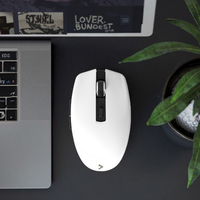 Souris de jeu sans fil double mode blanche ergonomique 2.4G Bluetooth haute résolution pour joueurs professionnels avec poignées latérales texturées OEM