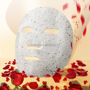 Bahan Masker Wajah Kering OEM ODM Ramah Lingkungan Perawatan Kulit 65gsm Masker Wajah Asam Hialuronat Mawar - Product Image 1