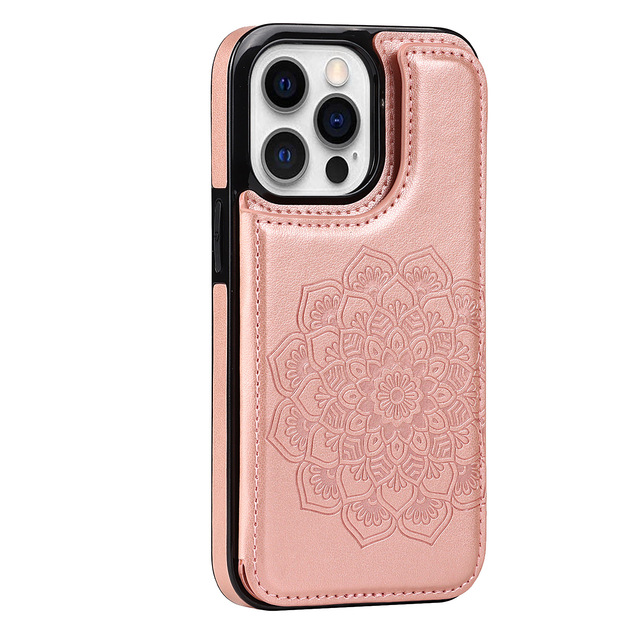 2026 Hot Sale Luxury Printed PU Leather Phone Case for iPhone 16 Pro 15 14 Plus 13 12 Shockproof Stand Protective Phone Cover