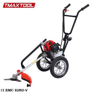 Hand Push Heavy Duty Petrol 62cc Brush Cutter With Wheels <b>Gasoline</b> Grass Trimmer - Product Image 1