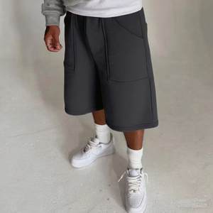 Short de <span class=keywords><strong>vélo</strong></span> pour hommes de haute qualité conception personnalisée poids lourd Baggy course sueurs pantalons courts été <span class=keywords><strong>français</strong></span> éponge solide teint uni - Product Image 4
