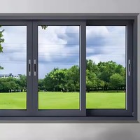 Ventana corredera de balcón vertical a prueba de huracanes de aleación de aluminio insonorizada con red de acero inoxidable