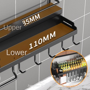 Daqua giá đựng đồ nhà bếp treo tường không đục lỗ giá đựng đồ gia dụng đa chức năng cho gia vị cung cấp rèm cửa - Product Image 5