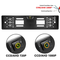 Caméra de recul AHD 1080P avec vision nocturne, étanche IP68, grand angle 170 degrés, trajectoire dynamique, pour cadre de plaque d'immatriculation UE
