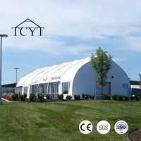 Tente de réception robuste à toit arqué en aluminium et PVC, grande, résistante au vent, pour entrepôt industriel, avion, extérieur