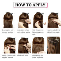 Extensions de cheveux humains Remy 100% européennes, cheveux vierges russes, cuticules alignées, double trame, pointe nano, micro-liaison, 50g, couleur claire, pointe brute