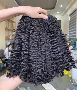 Capelli Indiani Grezzi, Fasci di Capelli Ricci Vietnamiti Birmani, Extension per Intrecciare, Chiusura in Pizzo HD, Frontale, Nastro Adesivo, Capelli Sfusi, Biondo 613 - Product Image 2
