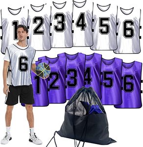 Loszittende Mouwloze Tanktop Scrimmage Truien Voor Heren-Ademend Sneldrogend Genummerd Ronde Hals Ideaal Voor Voetbal - Product Image 3