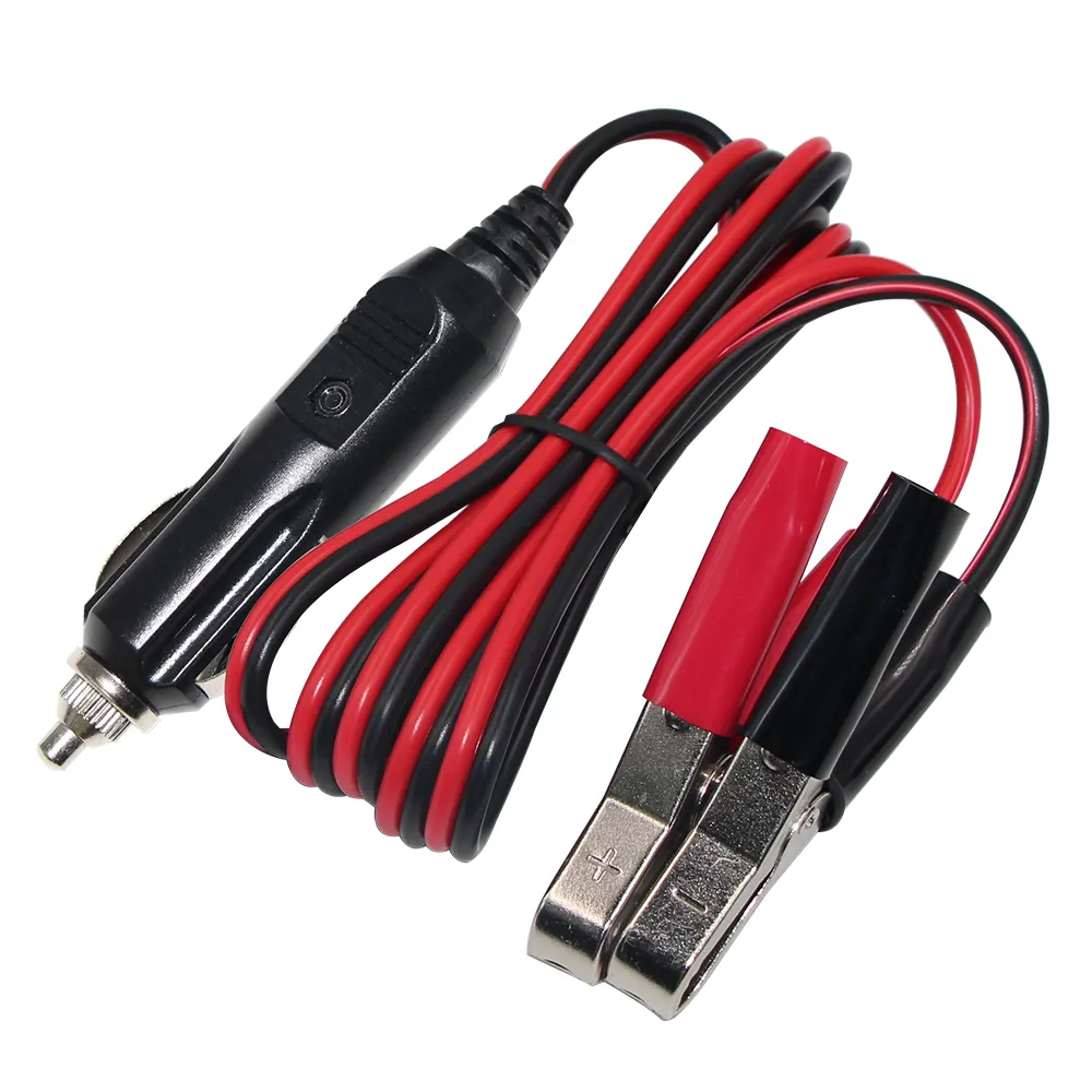 Sigaret Oplader Stekker Netsnoer 2 Pins Mannelijke Autolader Connector Auto Batterij Kabel Alligator Krokodil Clip