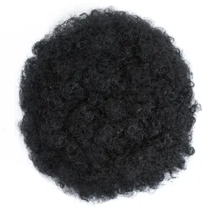 Domo sintético rizado de 6 pulgadas, moño de pelo Afro para mujeres negras