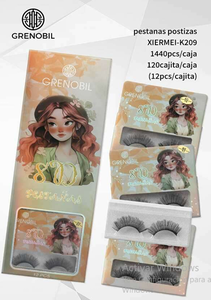 Ciglia Finte Grenobil 8D, Striscia Completa, Spesse e Voluminose, Curvatura D, in Fibra Sintetica, con Fascia Trasparente - Product Image 3
