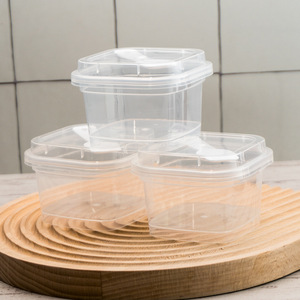Caja Cuadrada para Pastel <span class=keywords><strong>de</strong></span> <span class=keywords><strong>Crema</strong></span>, Mousse o Mille-Feuille, Desechable, <span class=keywords><strong>de</strong></span> Grado Alimenticio, Transparente, <span class=keywords><strong>de</strong></span> PP, 120 ml, Envase Corto para Postres - Product Image 2