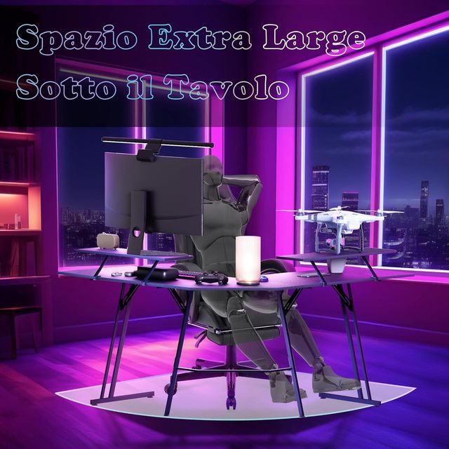Large Desktop Best Cheap Carbon Fiber Shaped Big Long Home Custom Pc Bureau Corner Led Esports Computer Gaming Desk