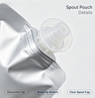 Sachet Doypack à bec verseur en aluminium haute barrière de qualité alimentaire, imprimé sur mesure, pour emballage de recharges de boissons liquides