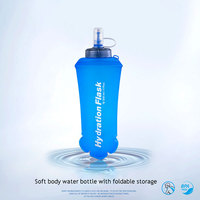 Bouteille d'eau de sport d'hydratation en TPU sans BPA de 500ml Flacon souple pliable et pliable pour le camping