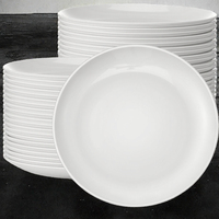 Assiette Ronde Blanche Personnalisable avec Logo, 7-10 Pouces, en Plastique Écologique, Compatible Micro-ondes et Lave-vaisselle, Qualité Alimentaire