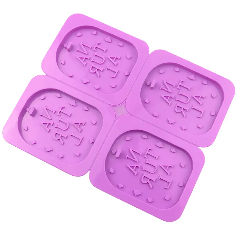 4 Cavidade Silicone Letras Moldes Quadrado Aroma Destacável Aroma Cera Sachet Silicone Mold para Resina Epóxi Artesanato de Natal Fazendo