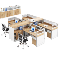Meubles de bureau modulaires extensibles et convertibles modernes en gros, poste de travail pour 2 à 8 personnes, cloison de bureau en panneaux de bois
