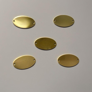 Bracelet et collier modernes en acier inoxydable, surface polie miroir, double trou, gravure DIY, forme plate - Product Image 2