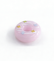 Tube de brillant à lèvres en forme de donut mignon en plastique ABS, fabricant OEM, étiquette privée, rouge à lèvres, faible MOQ, emballage