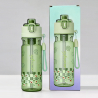 Bouteille d'eau vaporisatrice 750 ml sans BPA, en plastique, 2-en-1 pour boire et vaporiser, avec poignée portable pour festivals en extérieur