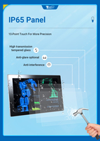 PC industriel tout-en-un sans ventilateur, étanche IP65, 10,1-27 pouces, J1900, Android/Linux/Win, écran tactile ultra, intégré/montage mural