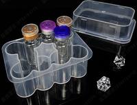 Boîtes de flacons de peptides en plastique PP transparent imperméable à 2 compartiments de 10 ml, en matériaux recyclés, pour produits chimiques, cosmétiques et soins de la peau, vente en gros