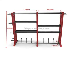 Hot Sale Weight Plate Dumbbell Or Kettlebell Multifunctional Fitness Gym Storage Rack