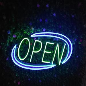 ป้ายไฟนีออน LED แบบเปิดร้าน รูปทรงวงรี หลายสี สำหรับตกแต่งร้านค้า ร้านอาหาร - Product Image 1