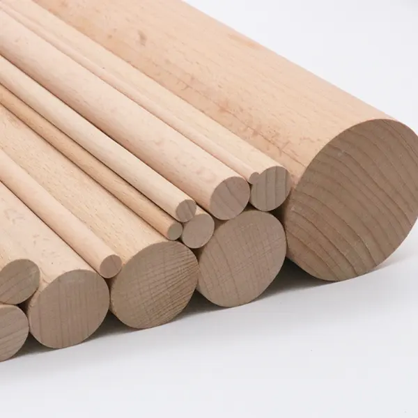 Varas de madeira redonda personalizada de alta qualidade