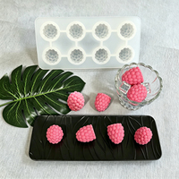 Eetbare siliconen mal voor 3D mini fruitijsjes - aardbei, perzik, mango vormen
