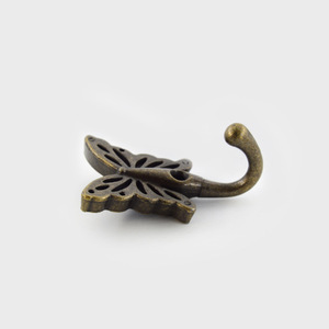 Crochet de porte-manteau en forme de papillon, en alliage de zinc, bleu antique, crochet simple pour armoire, crochet à chapeau, 36mm, 29g - Product Image 2
