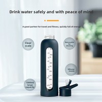 Bouteille d'eau sport personnalisable avec logo, manchon en silicone, couvercle à paille rabattable et poignée, grande capacité pour le fitness