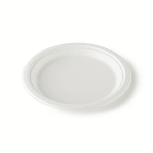 Assiettes jetables en pulpe de bagasse de canne à sucre recyclée et biodégradable pour fêtes, blanches, tailles 9''/10''/12'' - Product Image 2