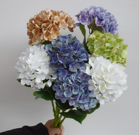 Bunga hydrangea sentuhan asli kualitas tinggi, bunga Hydrangea sentuhan asli 3D Putih buatan untuk dekorasi rumah pernikahan