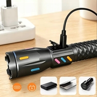 Wason Lampu Laser Putih Jarak Jauh 1000M+ Lumen Tinggi Baru, Gagang Aluminium Alloy Berknurling, Dapat Diisi Ulang USB, Tahan Air IP54, Dapat Disesuaikan
