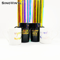 SINOVINYL-gráfico de arco iris cromado, vinilo colorido de corte artesanal, venta al por mayor
