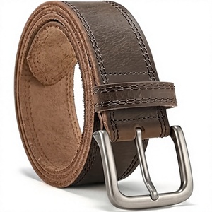 Cinturón Casual de Cuero Genuino Chaoren, Hebilla de Metal Sólida, Diseño Rectangular Ancho y Duradero, Accesorio de Vestir para Oficina y Trabajo - Product Image 1