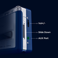 Reproductor de Casetes Bluetooth Walkman, Convertidor de MP3, Grabador de Audio Portátil con Salida USB