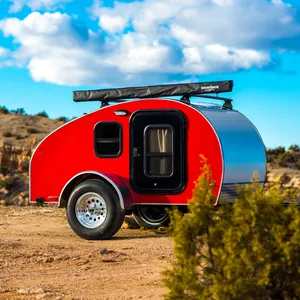 Trailer perjalanan titik air mata Off-Road, mewah Mini 4x4 tempat tidur ganda untuk berkemah