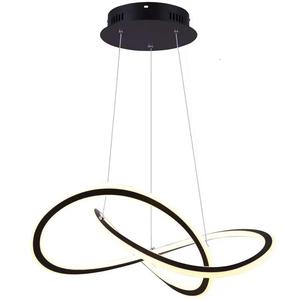 Lámpara colgante de techo con anillo LED, moderna y elegante, lámpara colgante de pintura para sala de estar, dormitorio y comedor