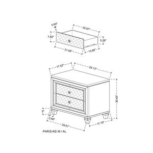 CROSS GLAM CHAMPAGNE SOLID WOOD MODERN NIGHTSTAND for HOME & HOTEL USE - Product Image 2
