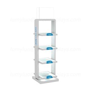 Exhibidor de Madera para Productos de Cuidado de la Piel con Soporte para Folletos de Acrílico y Estantes Iluminados - Product Image 2