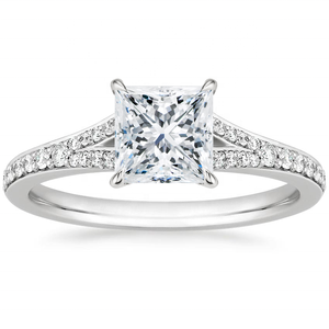 Bague en zircon cubique coupe princesse Bague de fiançailles en zircon en argent sterling 925 - Product Image 1