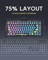 Gravastar Mercury K1 Lite Pro Gaming Keyboard Three-Mode Wireless/Wired for Mechanical Keyboard